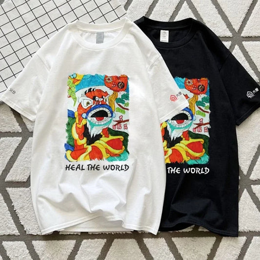 Ignite the Entrepreneurial Spark ⭐: [Jiqing] Jiqing Lion Dance 100% Cotton T-shirt